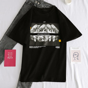 Japanese anime print graphic tees Women shirts Ulzznag short Sleeve Summer Tshirt Tops harajuku Loose Unisex Hip Hop Streetwear