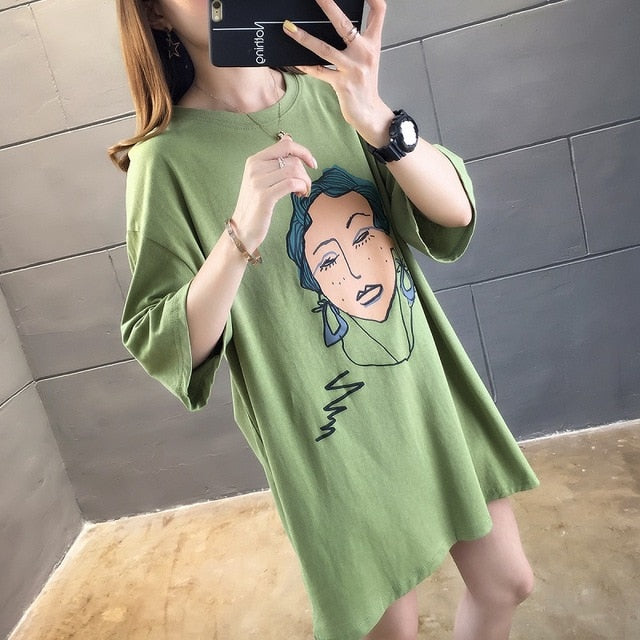 Japanese anime print graphic tees Women shirts Ulzznag short Sleeve Summer Tshirt Tops harajuku Loose Unisex Hip Hop Streetwear