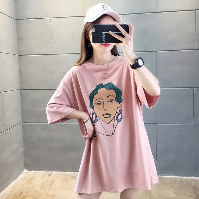 Japanese anime print graphic tees Women shirts Ulzznag short Sleeve Summer Tshirt Tops harajuku Loose Unisex Hip Hop Streetwear