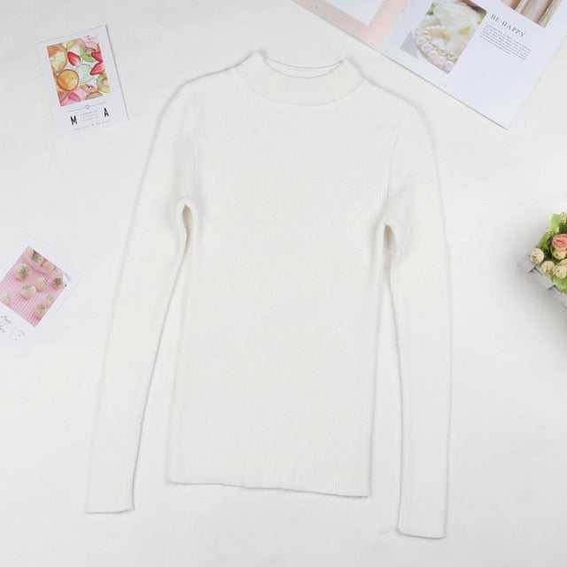 BEFORW 2020 Fall New Women Turtleneck Sweater Pullover Black Pink Knitted Slim Winter Sweater Casual Pullovers Top