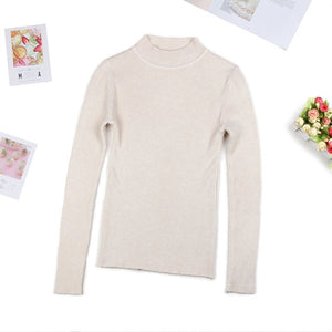 BEFORW 2020 Autumn Women lady sweater Solid Turtleneck sweater women slim sexy tight Bottoming Knitted Casual Pullovers Top