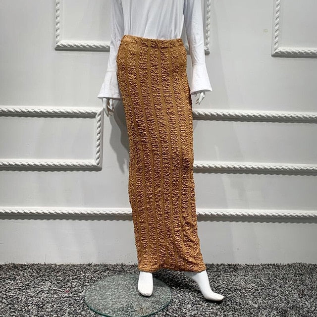Faldas Mujer Moda Muslim Knitted High Waist Maxi Pencil Long Skirt Jupe Longue Femme Skirts Womens Clothing Jupe Crayon Femme