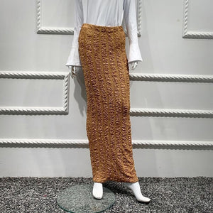 Faldas Mujer Moda Muslim Knitted High Waist Maxi Pencil Long Skirt Jupe Longue Femme Skirts Womens Clothing Jupe Crayon Femme