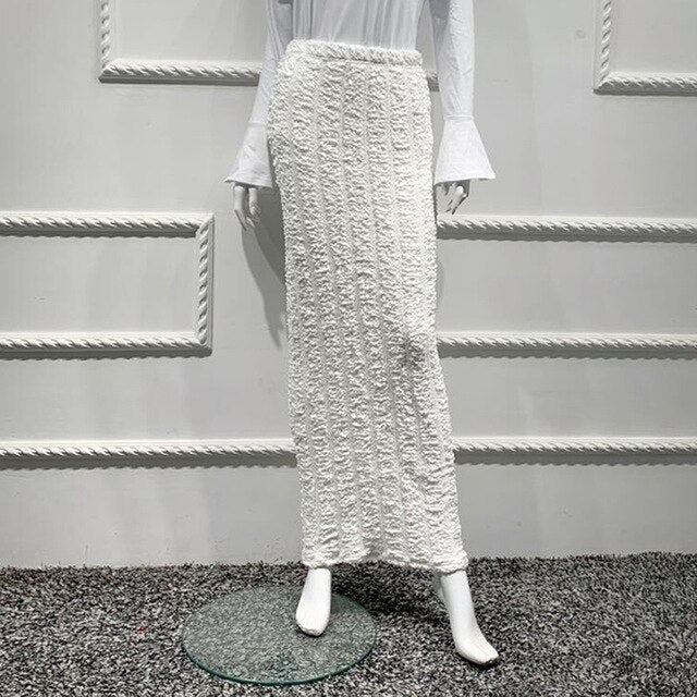 Faldas Mujer Moda Muslim Knitted High Waist Maxi Pencil Long Skirt Jupe Longue Femme Skirts Womens Clothing Jupe Crayon Femme