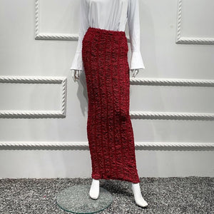 Faldas Mujer Moda Muslim Knitted High Waist Maxi Pencil Long Skirt Jupe Longue Femme Skirts Womens Clothing Jupe Crayon Femme
