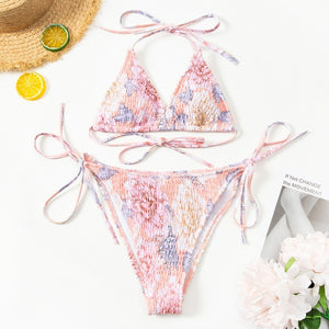 2020 Women Fashion Padded Bra Bikini Set Swimsuit Ladies Solid Bandage Push-up Triangle Swimwear Bathing Suits Biquini Swimwear