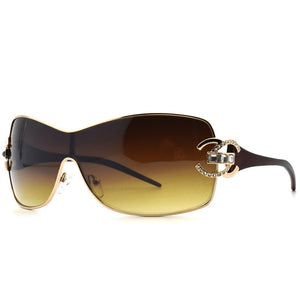 2020 New Crystal Diamond Sunglasses For Women Luxury Brand Designer Retro Oversized Sunglass One-piece Shades Visor Oculos Top