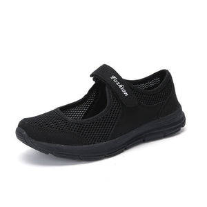 Ultra Light Mesh Flat Shoes For Women Shallow Mary Janes Casual Shoes Comfort Walking Shoes Ladies Tenis Sneakers Plus Size