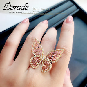 Luxury Butterfly Rings For Women  Retro New Alloy Engagement Wedding Party Female Finger Ring Fashion Jewelry anillos
