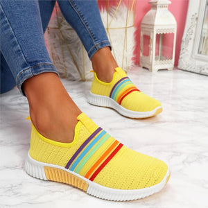 Adisputent  2020 New Fashion Women Sneakers Rainbow Color Mesh Vulcanize Shoes Leisure Shoes Summer Casual Ladies Shoes