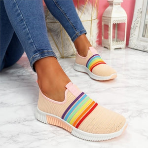 Adisputent  2020 New Fashion Women Sneakers Rainbow Color Mesh Vulcanize Shoes Leisure Shoes Summer Casual Ladies Shoes