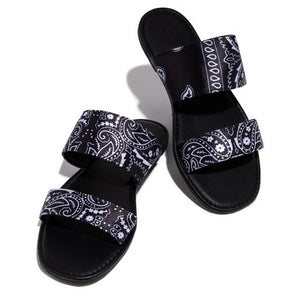 Puimentiua  Leopard Women Slipper Bow Sandal Summer Open Toe Platform Slide Ladies Fashion Hollow Light Slip On Sandals
