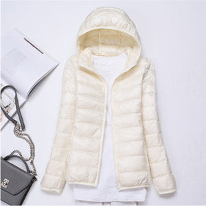 90% Ultra-light Plus Size Thin Down Jacket Women 2020 Autumn Winter Slim Short Hooded Warm White Duck Down Coat Women Outerwear
