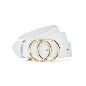 Womens Belts for Dress Fashion Double Buckle Leather Belt Strap Cinturon Mujer for Jeans