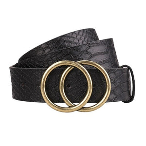 Womens Belts for Dress Fashion Double Buckle Leather Belt Strap Cinturon Mujer for Jeans