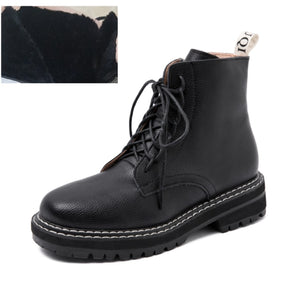 AIYUQI Boots Female women shoes Ankle 2020 New Autumn British Wind Genuine Leather Thick With Short Boots Motorcycle Boots