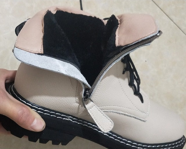 AIYUQI Boots Female women shoes Ankle 2020 New Autumn British Wind Genuine Leather Thick With Short Boots Motorcycle Boots