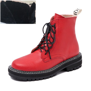 AIYUQI Boots Female women shoes Ankle 2020 New Autumn British Wind Genuine Leather Thick With Short Boots Motorcycle Boots