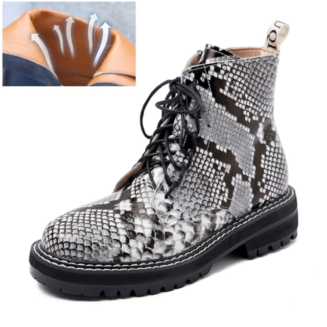 AIYUQI Boots Female women shoes Ankle 2020 New Autumn British Wind Genuine Leather Thick With Short Boots Motorcycle Boots