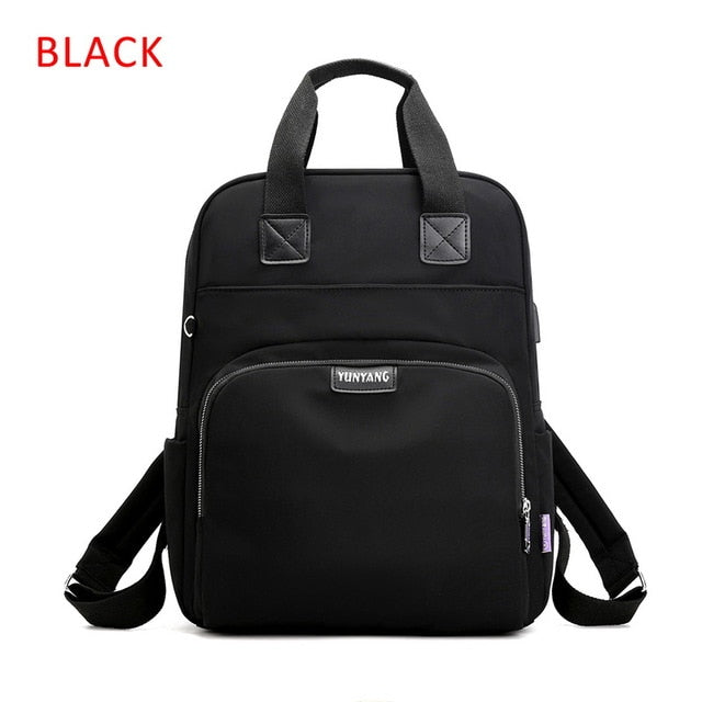 Litthing Waterproof Pink Laptop Backpack Female Fashion Girl Backpack 13-15.6 Inch Backpack Women Men Oxford Cloth Black Pink