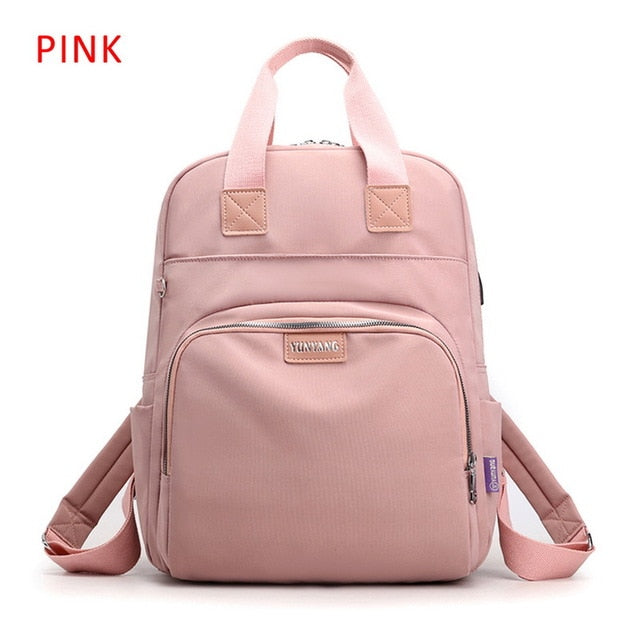 Litthing Waterproof Pink Laptop Backpack Female Fashion Girl Backpack 13-15.6 Inch Backpack Women Men Oxford Cloth Black Pink