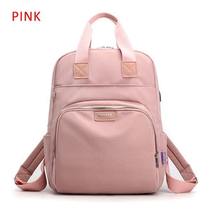 Litthing Waterproof Pink Laptop Backpack Female Fashion Girl Backpack 13-15.6 Inch Backpack Women Men Oxford Cloth Black Pink