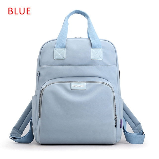 Litthing Waterproof Pink Laptop Backpack Female Fashion Girl Backpack 13-15.6 Inch Backpack Women Men Oxford Cloth Black Pink