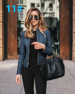 NEDEINS Autumn Jacket Women Coat Jacket PU Leather Outwear Fashion Short Coat Thin Female Jacket Coat 2020