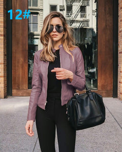 NEDEINS Autumn Jacket Women Coat Jacket PU Leather Outwear Fashion Short Coat Thin Female Jacket Coat 2020