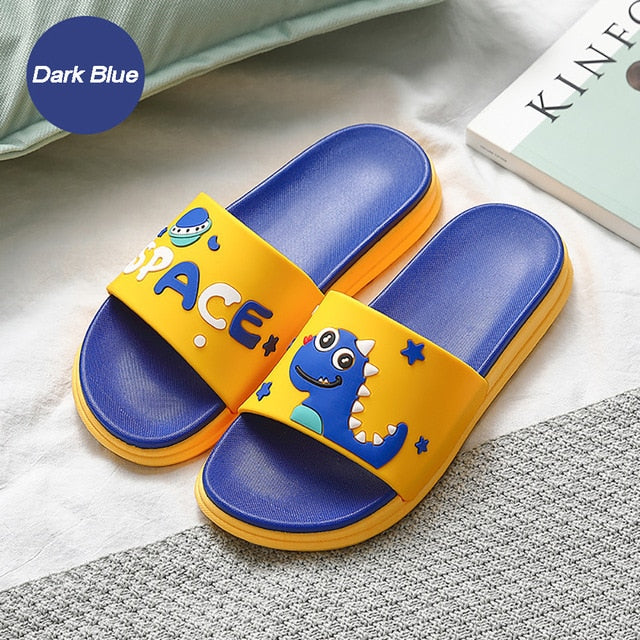 Summer Women Cute Animal Floor Flat Shoes Indoor Flip Flops Non-Slip Bathroom Home Slippers Female Beach Shoe