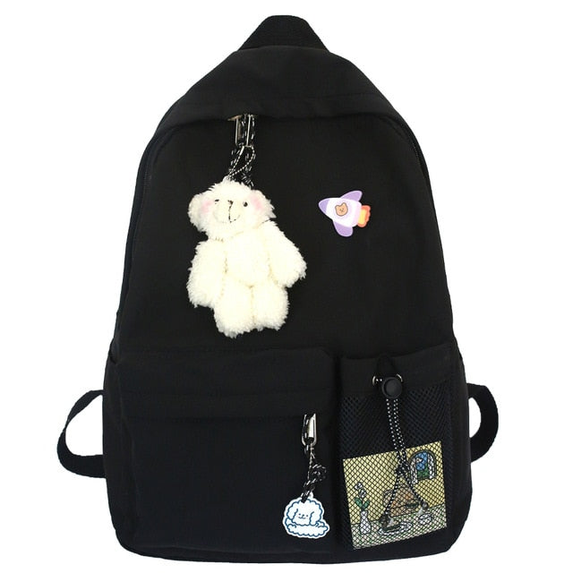 Waterproof Girl Kawaii Backpack Fashion Book Ladies School Bag Women Nylon Cute Backpack Mesh Student Female College Bags Trendy