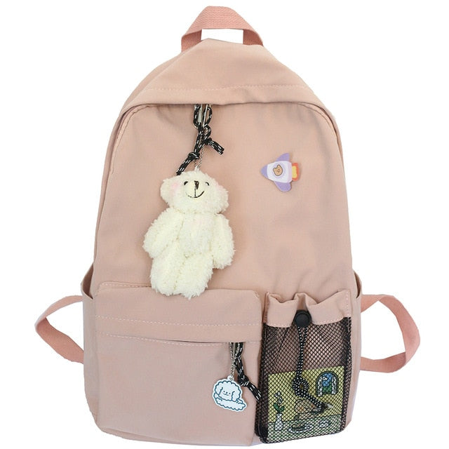 Waterproof Girl Kawaii Backpack Fashion Book Ladies School Bag Women Nylon Cute Backpack Mesh Student Female College Bags Trendy