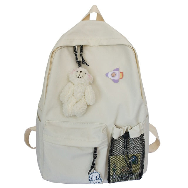 Waterproof Girl Kawaii Backpack Fashion Book Ladies School Bag Women Nylon Cute Backpack Mesh Student Female College Bags Trendy