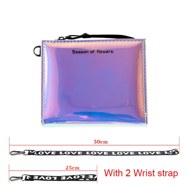 Fashion Small Wallet Women Short Wristlet Thin Purses Ladies Money Bag Korean Female Holographic Wallet 2020 Walet Slim Vallet