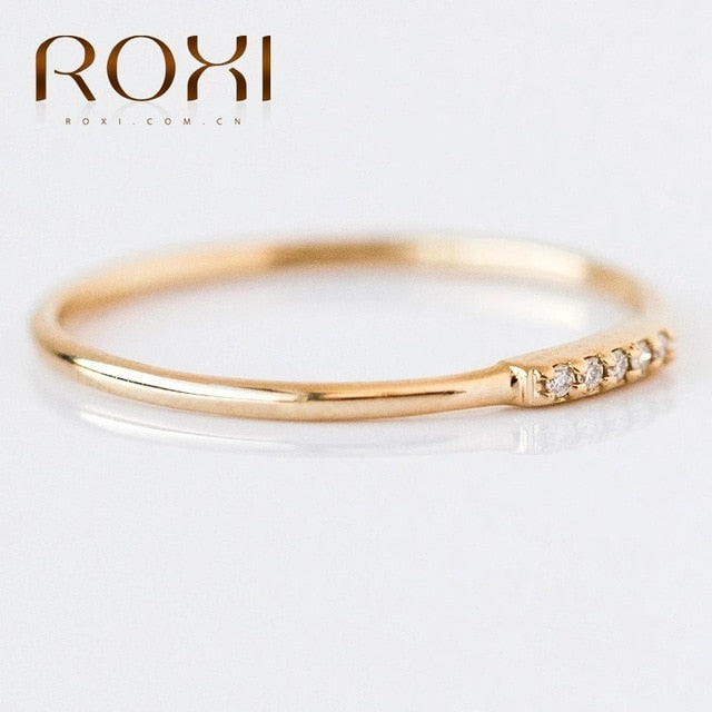 ROXI Simple Single Zircon Stone Rings for Women Wedding Jewelry Anillos 925 Sterling Silver Bague Ring Bijoux Femme Jewellery