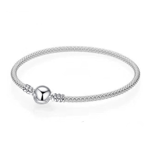 BRACE CODE Authentic Silver Color Murano Glass Beads Fine Bracelet Mickey Pendant Charm Bracelets & Bangles For Women Jewelry