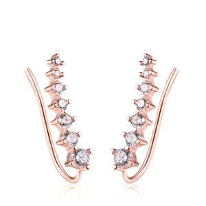 ZHOUYANG Stud Earrings For Women Kpop Jewelry Zircon Rose Gold Color Piercing Earring Jewellery Women's Ear Cuffs Wholesale E534