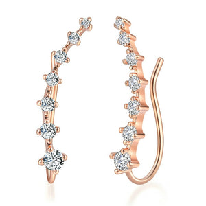 ZHOUYANG Stud Earrings For Women Kpop Jewelry Zircon Rose Gold Color Piercing Earring Jewellery Women's Ear Cuffs Wholesale E534