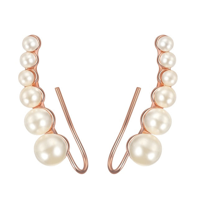 ZHOUYANG Stud Earrings For Women Kpop Jewelry Zircon Rose Gold Color Piercing Earring Jewellery Women's Ear Cuffs Wholesale E534