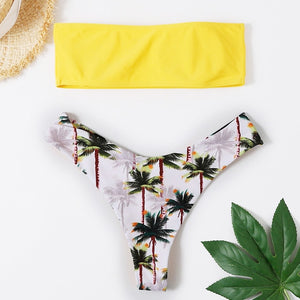 Brand 2019 Sexy Women New Bikini Coconut Print Padded Swimwear Bathing Swimsuit Beachwear Bather Swimming biquini tops