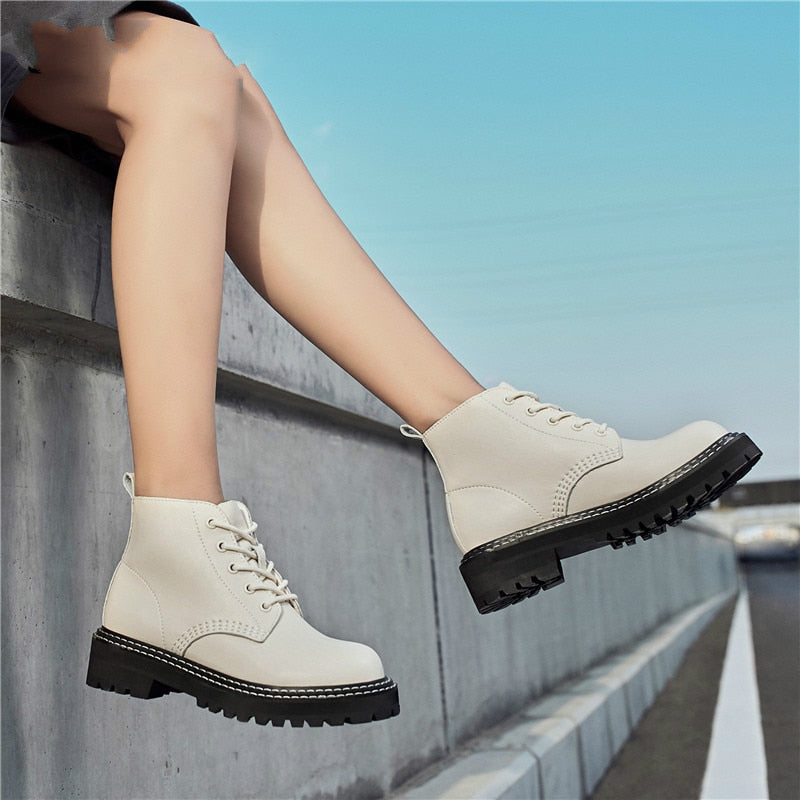 Autumn Women Chelsea Boots Genuine Leather Ankle Boots for Women Casual  Motorcycle Shoes Winter Couple Shoes Zapatos Mujer