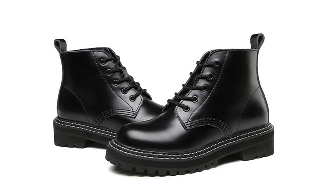 Autumn Women Chelsea Boots Genuine Leather Ankle Boots for Women Casual  Motorcycle Shoes Winter Couple Shoes Zapatos Mujer