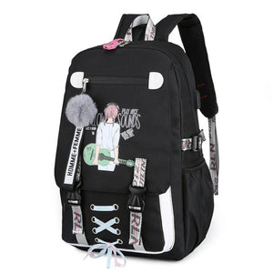 Pink Canvas Backpack Women School Bags for Teenage Girls Preppy Style Large Capacity USB Back Pack Rucksack Youth Bagpack 2020