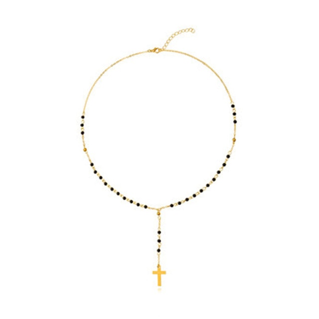 New Arrival  Cross Pendant Necklace Collier Femme Gold Silver Color Cross Choker Necklace Collar Jewelry XL226