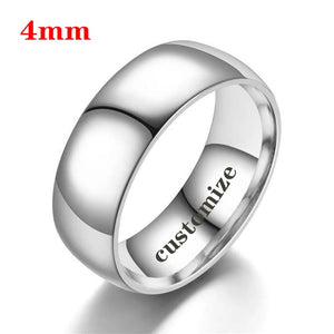 I LOVE YOU Couple Rings DIY Engrave Name Date Stainless Steel Unisex Wedding Rings for Women Men Lover Anniversary Jewelry Gift