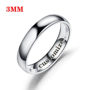 I LOVE YOU Couple Rings DIY Engrave Name Date Stainless Steel Unisex Wedding Rings for Women Men Lover Anniversary Jewelry Gift