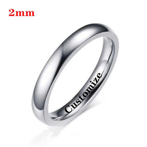 I LOVE YOU Couple Rings DIY Engrave Name Date Stainless Steel Unisex Wedding Rings for Women Men Lover Anniversary Jewelry Gift