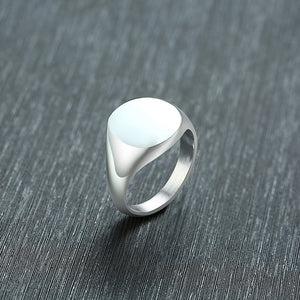-$4 code:aliex645 Customized Women Signet Ring Chunky Round Top Initial Letter Stamp Stainless Steel Punk Candid Fashion Jewelry