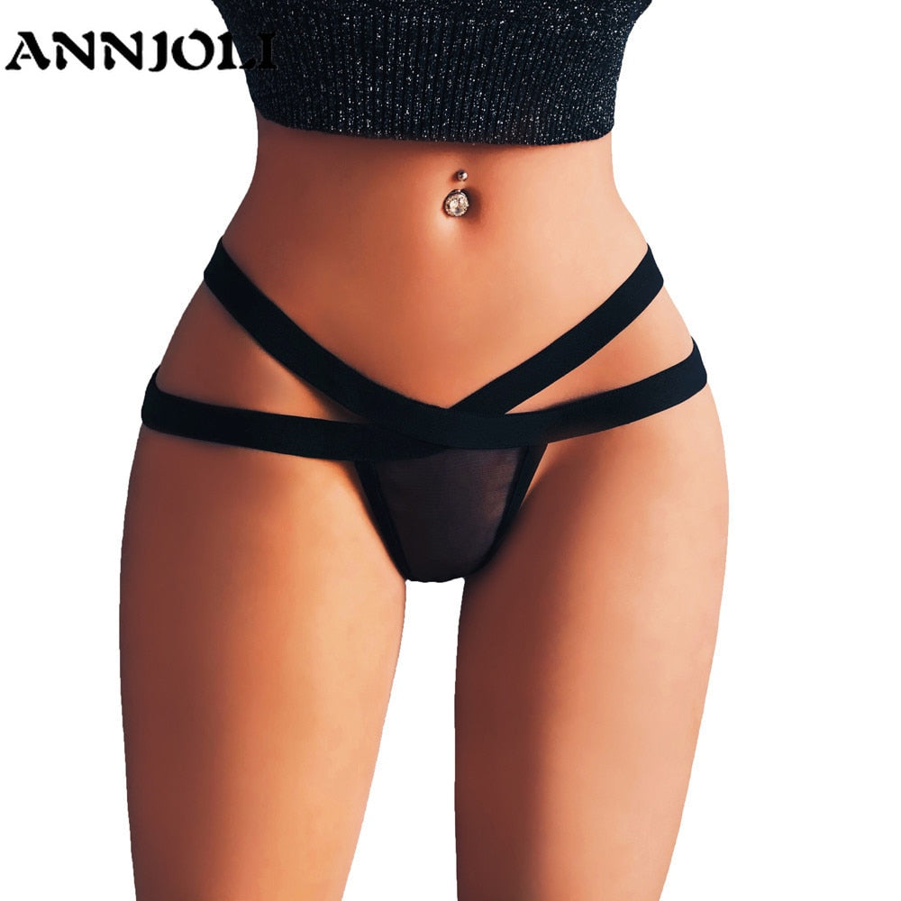 ANNJOLI Sexy Lingerie Transparent Large Small Size Panties Adult Women Hot Erotic Thong Sexy Clothing