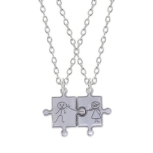 I Love You Best Friends Couple Necklace Jewelry Puzzle BFF Key Lock Tai Chi Heart Pendants Necklaces For Women Men Gift Collier